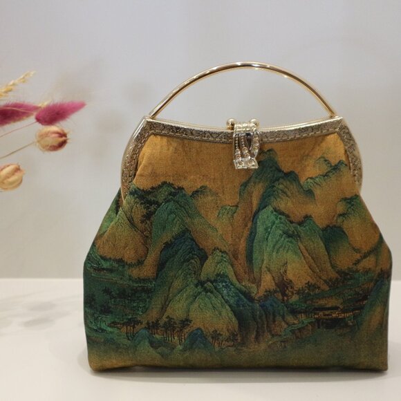 japanese bag, handmade bag, evening clutch, clutch bag, clutches, clutch purse - Picture 1 of 8